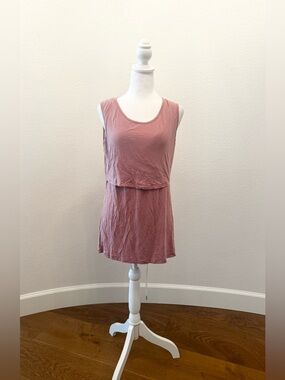 Latched Mama Dusty Rise Maternity and Nursing Scoop Neck Tank Dress - Size XL